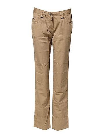 Plein Sud Beige Straight Cotton Stretch Chino Women's Pants (view 1)