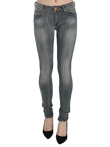 Plein Sud Blue Washed Low Waist Slim Fit Skinny Denim Casual Women's Jeans (view 1)