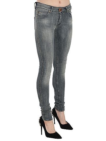 Plein Sud Blue Washed Low Waist Slim Fit Skinny Denim Casual Women's Jeans (view 2)