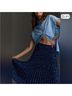 Marimekko 100% Recycled Polyester Floral Blue Black Formal Skirt Size XXS - photo 4