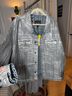 Marc Jacobs 100% Cotton Solid Silver Denim Jacket Size L - photo 3