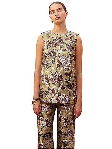 ALEMAIS Citron Sleeveless Silk Top (view 1)