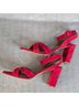 Margaux 100% Leather Print Red Sandals Size 10 1/2 - photo 7