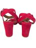 Margaux 100% Leather Print Red Sandals Size 10 1/2 - photo 2