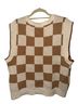 Maeve Checkered-gingham Tan Ivory Sweater Vest Size S - photo 2