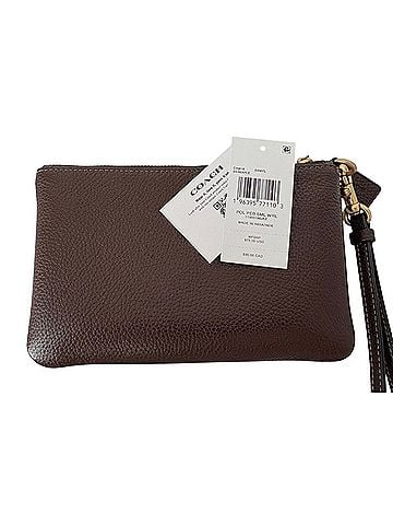 Coach NEW WITH TAGS Brown Maple Leather Wristlet (view 2)