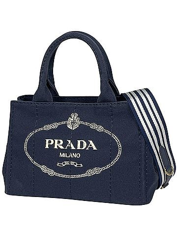 Prada Prada Canapa Tote 2-Way Canvas Navy Women's (view 1)