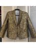 Derek Lam 10 Crosby 42% Polyester 40% Polyamide 18% Metallic Fiber 100% Cotton 100% Polyester Jacquard Gold Blazer Size 4 - photo 5