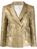 Derek Lam 10 Crosby 42% Polyester 40% Polyamide 18% Metallic Fiber 100% Cotton 100% Polyester Jacquard Gold Blazer Size 4 - photo 1