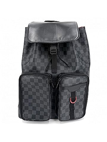 Louis Vuitton Louis Vuitton Men's Damier Graphite Utility Backpack, Large Capacity, Suitable for Commuting and School, N40279, Black with Hardware (view 1)