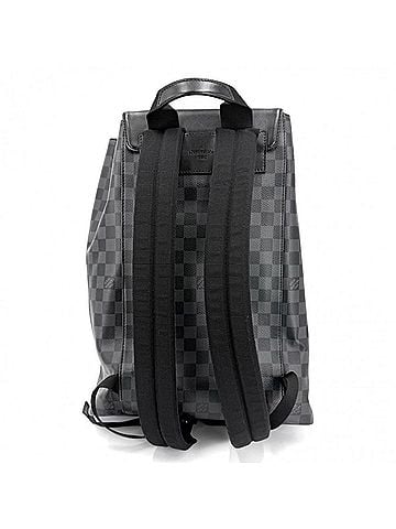 Louis Vuitton Louis Vuitton Men's Damier Graphite Utility Backpack, Large Capacity, Suitable for Commuting and School, N40279, Black with Hardware (view 2)