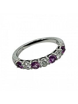 Tiffany & Co. Tiffany &amp; Co. Women's Forever Embrace Band Half Eternity Ring, Platinum 950, Diamonds, Pink Diamond, Approx. 4.1g (view 1)