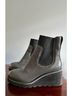M. Gemi 100% Leather Gray Black Boots Size EU 38 1/2 - photo 3