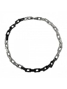 Louis Vuitton Louis Vuitton Men's Monogram Chain Necklace, M00677, Silver/Black, Approx. 132.6g (view 1)