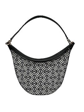 Loewe Loewe Luna Anagram handbag for women, shoulder bag, half-moon pattern, one-shoulder style, LOEWE jacquard calfskin, black, navy, gold hardware. (view 1)