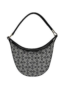 Loewe Loewe Luna Anagram handbag for women, shoulder bag, half-moon pattern, one-shoulder style, LOEWE jacquard calfskin, black, navy, gold hardware. (view 2)