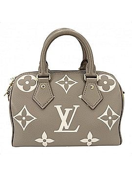Louis Vuitton Louis Vuitton Women's Bicolor Monogram Empreinte Speedy Bandoulière 20 Mini Handbag Shoulder Bag Crossbody LOUIS VUITTON M46575 Tourterelle Grey Cream Gold Hardware (view 2)