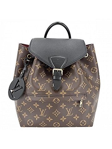 Louis Vuitton Louis Vuitton Women's Monogram Montsouris NM PM Backpack, Bag, LOUIS VUITTON M45515, Brown/Black with Gold Hardware (view 1)