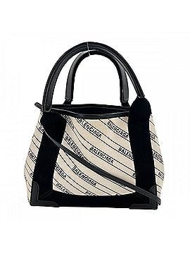 Balenciaga Balenciaga Women's Navy Cabas Crossbody Handbag Shoulder Bag XS All-over print BALENCIAGA Leather White Black Silver hardware (view 1)