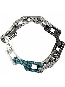 Louis Vuitton Louis Vuitton Men's Bracelet, Monogram Chain Stone Accessory, White, Black, Silver, Approx. 45.9g (M1042M) (view 1)