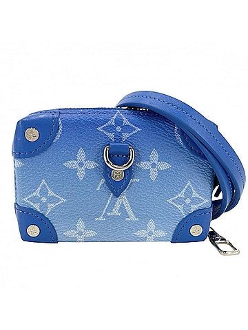 Louis Vuitton Louis Vuitton Men's Monogram Clouds Soft Trunk Necklace Wallet/Coin Purse - Blue with Silver Hardware (M45440) (view 2)