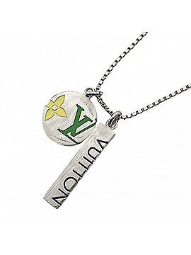 Louis Vuitton Louis Vuitton Monogram Play Pendant Necklace for Men and Women, Long with Adjustable Clasp, Metal, Silver, M01185, Approx. 19.2g (view 1)