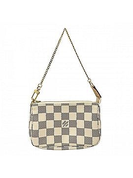 Louis Vuitton Louis Vuitton Women's Mini Pochette Accessoires Accessory Pouch Handbag LOUIS VUITTON N58010 Damier Azur Canvas White Gold Hardware (view 1)