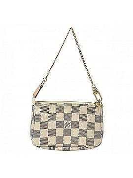 Louis Vuitton Louis Vuitton Women's Mini Pochette Accessoires Accessory Pouch Handbag LOUIS VUITTON N58010 Damier Azur Canvas White Gold Hardware (view 2)