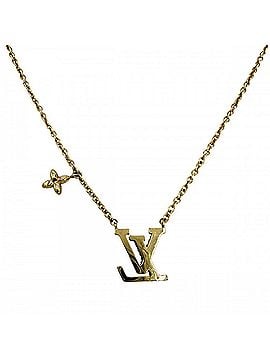 Louis Vuitton Louis Vuitton Necklace for Women, LV Iconic Accessory Pendant with Adjustable Clasp, Rhinestone, M00596, Gold, Approx. 6.3g (view 2)