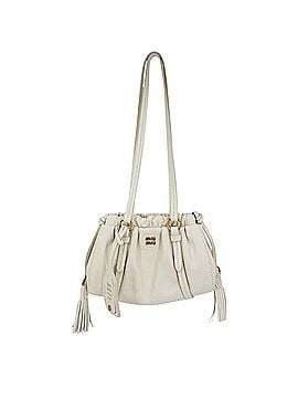Miu Miu Miu Miu Miu Women's Joie Mini Handbag, Shoulder Bag, White, MIUMIU 5BP089, Leather, Ivory, Silver Hardware (view 1)