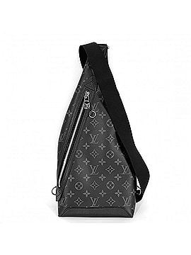 Louis Vuitton Louis Vuitton Men's Duo Sling Bag Crossbody Shoulder LOUIS VUITTON M30936 Monogram Eclipse Taigarama Black Silver Hardware (view 1)