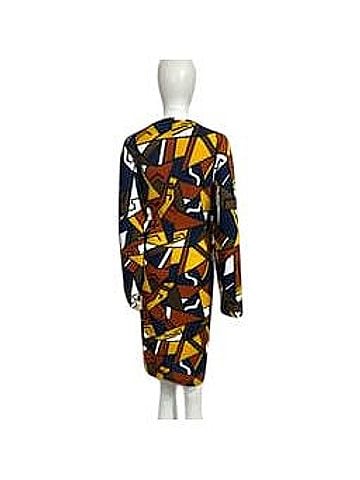 Ashley Stewart Abstract Print Midi Dress Casual Dress (view 2)