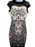 Jax 92% Polyester 8% Spandex 85% Polyester 15% Spandex 95% Polyester 5% Spandex 100% Polyester Damask Black White Cocktail Dress Size 4 - photo 1