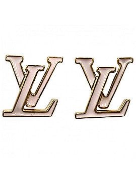 Louis Vuitton Louis Vuitton Earrings for Women, LV Iconic Accessory, Brass Enamel, M01136, Light Pink Gold, Approx. 3.2g (view 1)