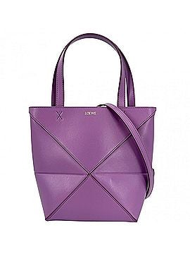 Loewe Loewe Women's Puzzle Fold Tote Mini Handbag Shoulder Bag Crossbody PUZZLE FOLD TOTE LOEWE A657V25X01 Leather Purple Gold Hardware (view 1)