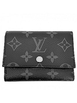 Louis Vuitton Louis Vuitton Tri-fold Wallet for Men, Monogram Eclipse, Victor Wallet, Mini Snap Button Closure, Compact LOUIS VUITTON M12598, Black, Silver Hardware (view 1)