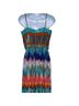 Bisou Bisou Chevron-herringbone Blue Teal Orange Pink Purple Casual Dress Size 10 - photo 2