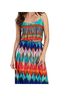 Bisou Bisou Chevron-herringbone Blue Teal Orange Pink Purple Casual Dress Size 10 - photo 1