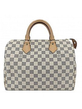 Louis Vuitton Louis Vuitton Women's Damier Azur Speedy 30 Boston Bag, White, Gold Hardware, N41533 (view 1)