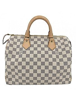 Louis Vuitton Louis Vuitton Women's Damier Azur Speedy 30 Boston Bag, White, Gold Hardware, N41533 (view 2)