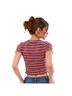 ASOS Stripes Multi Color Short Sleeve Blouse Size 2 - photo 2