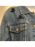 At Last 100% Cotton Floral Blue Denim Jacket Size M - photo 4
