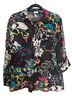 Chico's 100% Silk Floral Multi Color Button-Down Shirt Size 1 - photo 1
