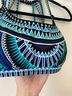Jag 82% Polyamide 18% Elastane 100% Polyester Aztec Or Tribal Print Teal Blue Black Swimsuit Top Size M - photo 5