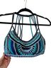 Jag 82% Polyamide 18% Elastane 100% Polyester Aztec Or Tribal Print Teal Blue Black Swimsuit Top Size M - photo 1