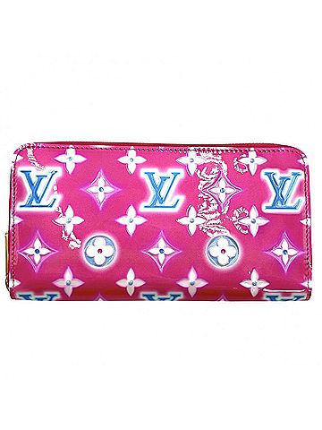 Louis Vuitton Louis Vuitton Women's Zippy Wallet Long with Round Zipper, 2022 Valentine's Day Collection, Pink, LOUIS VUITTON M81154, Monogram Vernis, Fuchsia Neon, Gold Hardware (view 1)