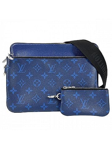 Louis Vuitton Louis Vuitton Taigarama Trio Messenger Shoulder Bag for Men, Blue, Cobalt, Silver Hardware, M30848 (view 1)