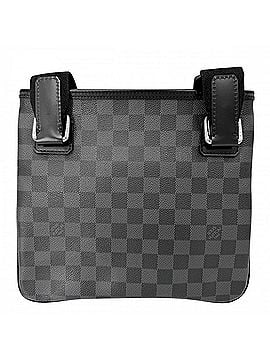 Louis Vuitton Louis Vuitton Men's Damier Graphite Thomas Shoulder Bag, Black with Silver Hardware, N58028. (Suitable for shoulder or cross-body wear) (view 2)