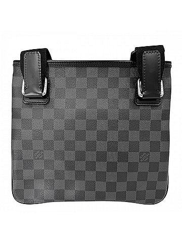 Louis Vuitton Louis Vuitton Men's Damier Graphite Thomas Shoulder Bag, Black with Silver Hardware, N58028. (Suitable for shoulder or cross-body wear) (view 2)