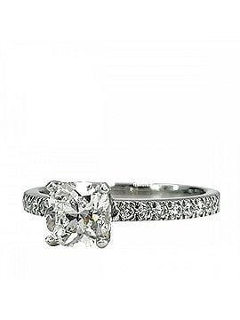 Tiffany & Co. Tiffany &amp; Co. Novo Brilliant Engagement Ring for Women, Cushion Cut Pave Diamond, Platinum 950, Approx. 1.00ct, Silver (view 1)